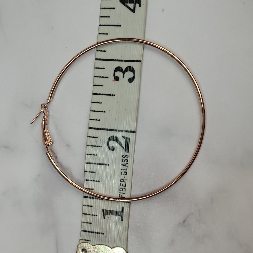 THREE PAIR LARGE PIERCED HOOP EARRINGS - Picture 7 of 8